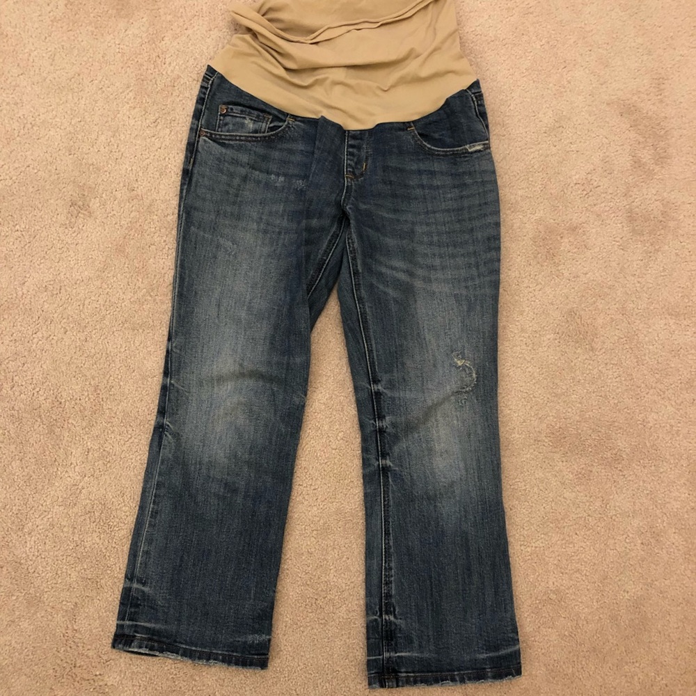 LED cropped maternity jeans size 27
